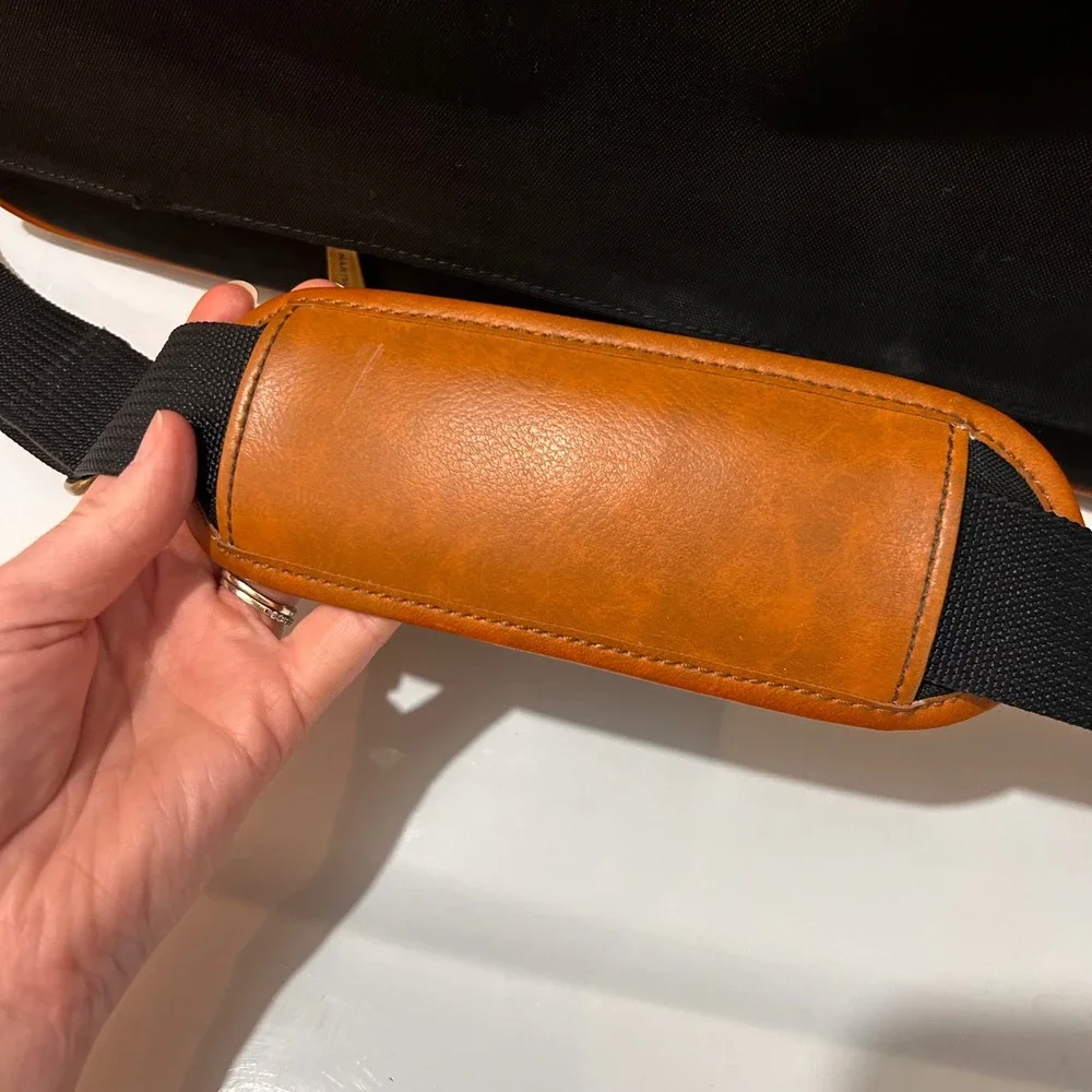 Hartmann Briefcase Leather Trim Messenger Laptop Bag‎ Shoulder Strap Heritage